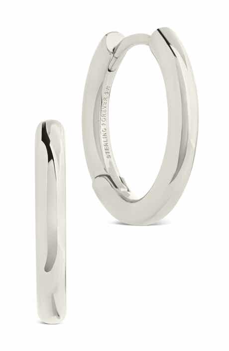 Sterling Forever Carmen Polished Infinity Micro Hoop Earrings
