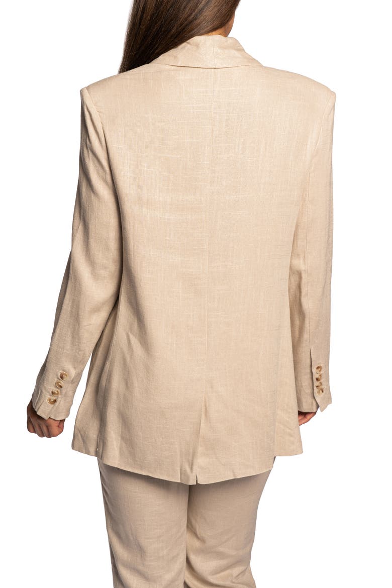 Parker Oversize Cotton & Linen Blazer, Alternate, color, BEIGE