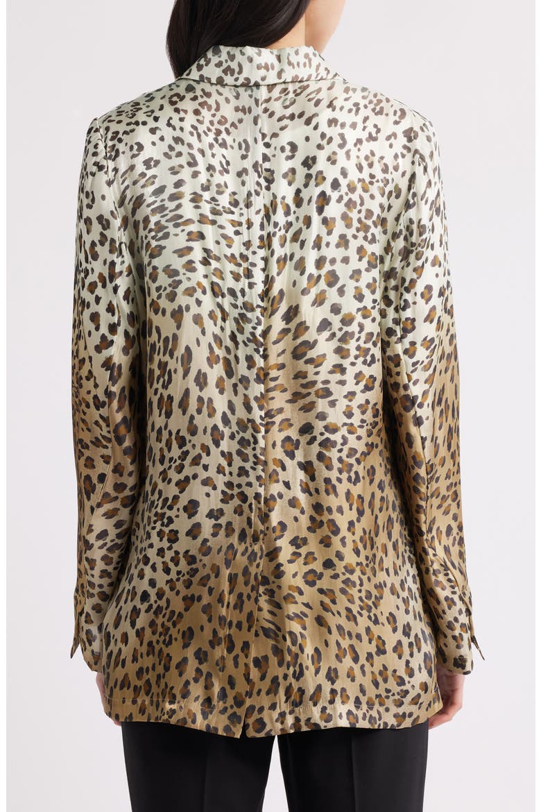 Ombré Metallic Animal Print Blazer, Alternate, color, BROWN MULTI