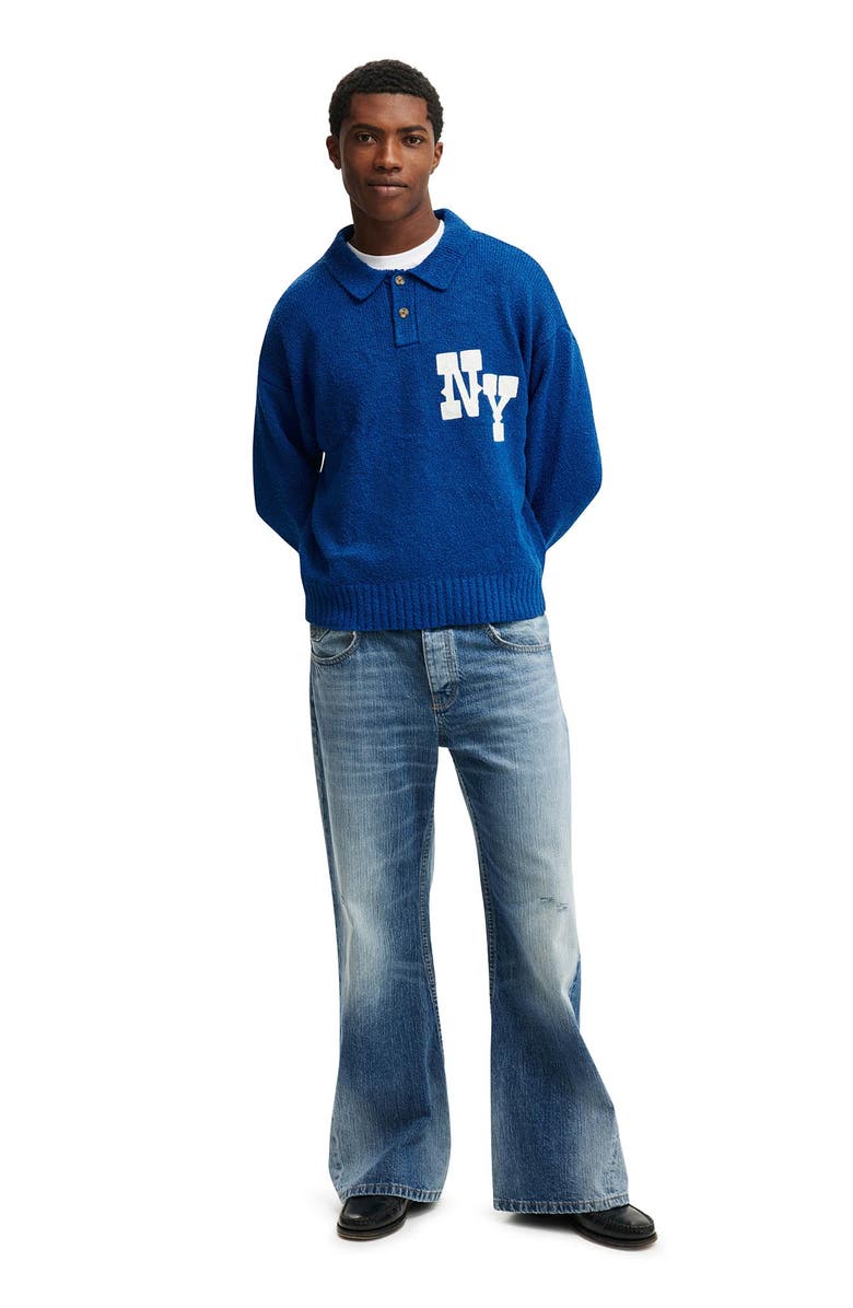 Cotton On Men's Boxy Rugby Polo, Alternate, color, Cobalt