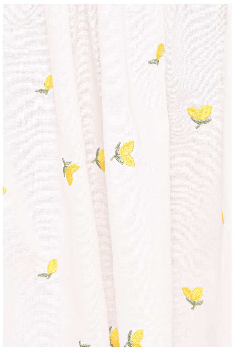 Madeline Embroidered Pintuck Tie Front Minidress, Alternate, color, EMBROIDERED LEMONS