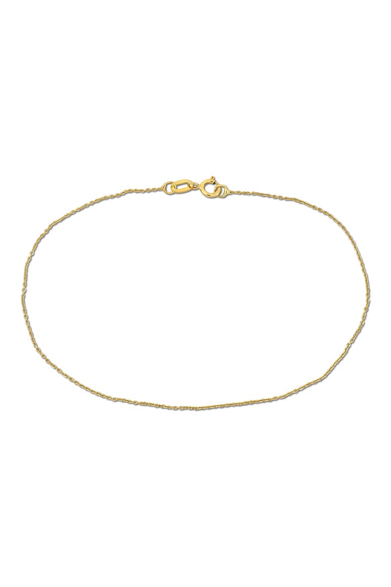 14K Yellow Gold Diamond Cut Cable Chain Bracelet, Main, color, GOLD
