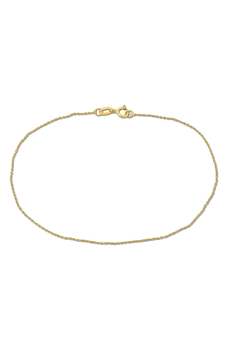 DELMAR 14K Yellow Gold Diamond Cut Cable Chain Bracelet, Main, color, 