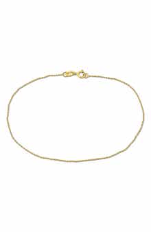 DELMAR 14K Yellow Gold Diamond Cut Cable Chain Bracelet