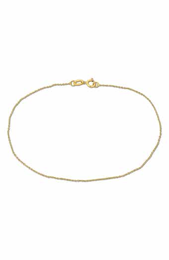 14K Yellow Gold Diamond Cut Cable Chain Bracelet