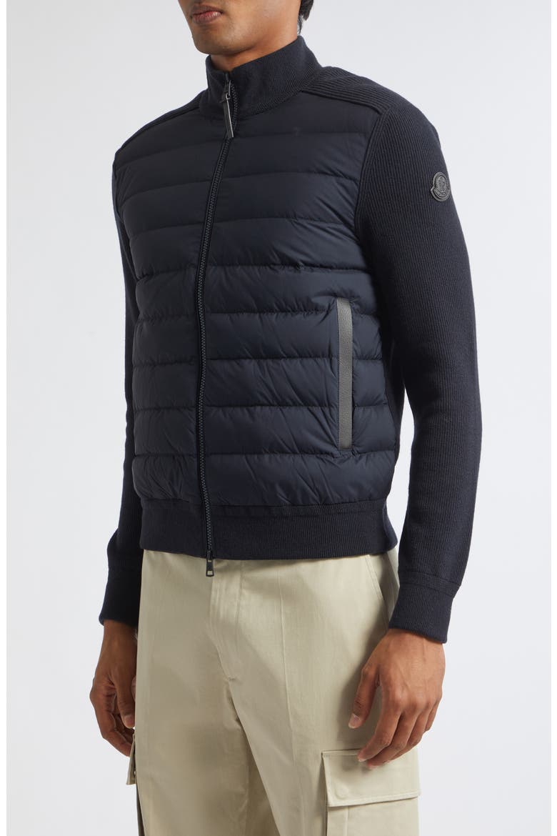 Wool & Cashmere Blend Quilted Zip-Up Cardigan, Alternate, color, OBSIDIAN BLUE