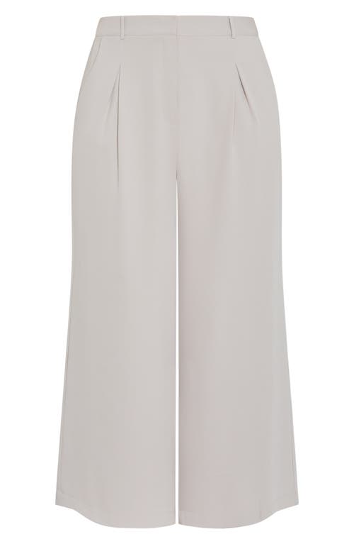 City Chic Jordan Wide Leg Pleated Pants In Neutral