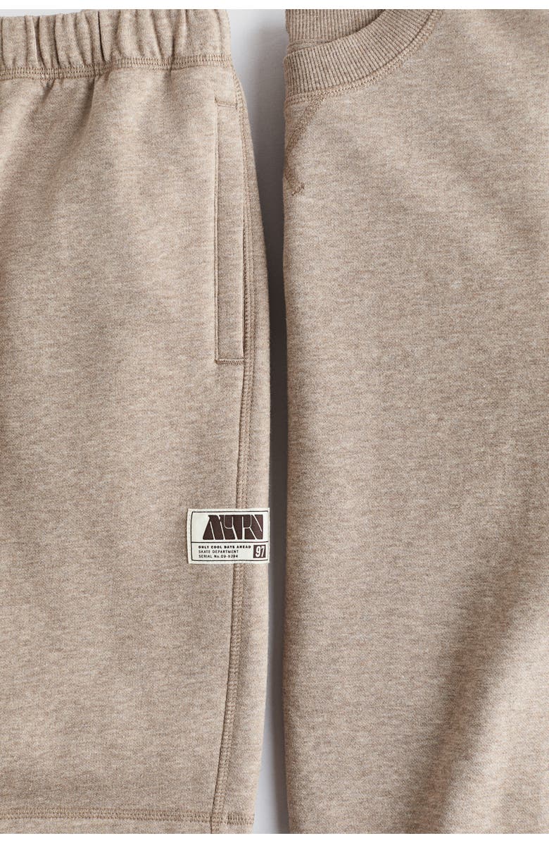 H&M 2-piece sweatshirt and sweatshorts set, Alternate, color, Beige Melange