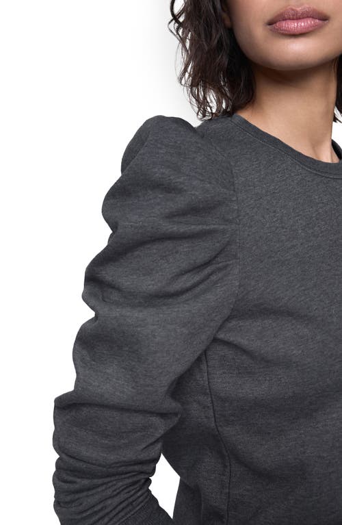 Rebecca Minkoff Janine Puff Sleeve Sweatshirt In Slate Dark Grey