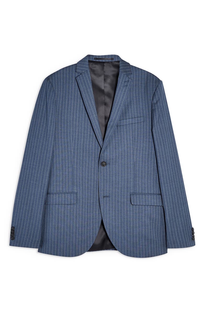 Topman Felix Pinstripe Super Skinny Suit Jacket, Alternate, color,