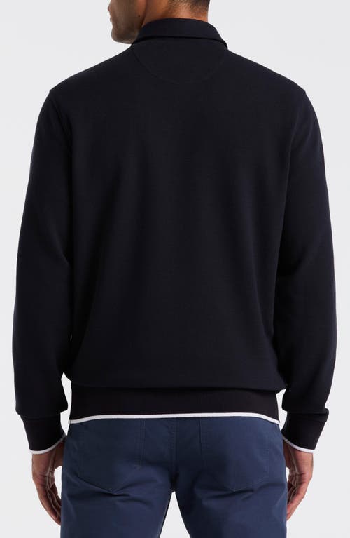 Original Penguin Novelty Piped Knit Track Top In Black