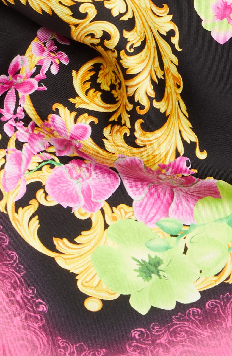 Versace Medusa Orchard Silk Square Scarf, Alternate, color,