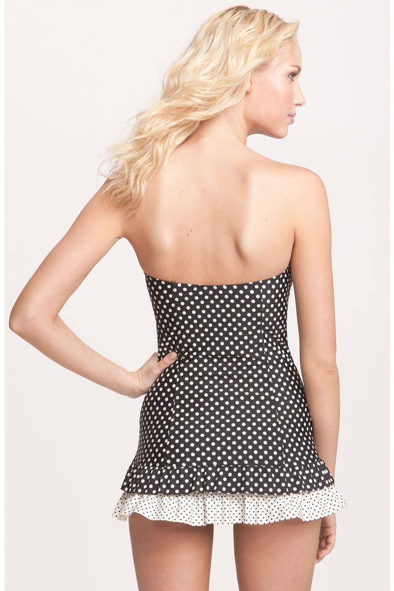 'Pinwheel' Skirted One Piece Swimsuit, Alternate, color, NAUGHTY/NICE
