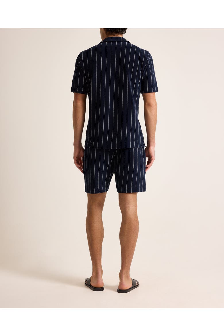 Hawkin Towelling Relaxed Fit Towelling Stripe Shirt, Alternate, color, NIGHT IRIS/WHITE SAND