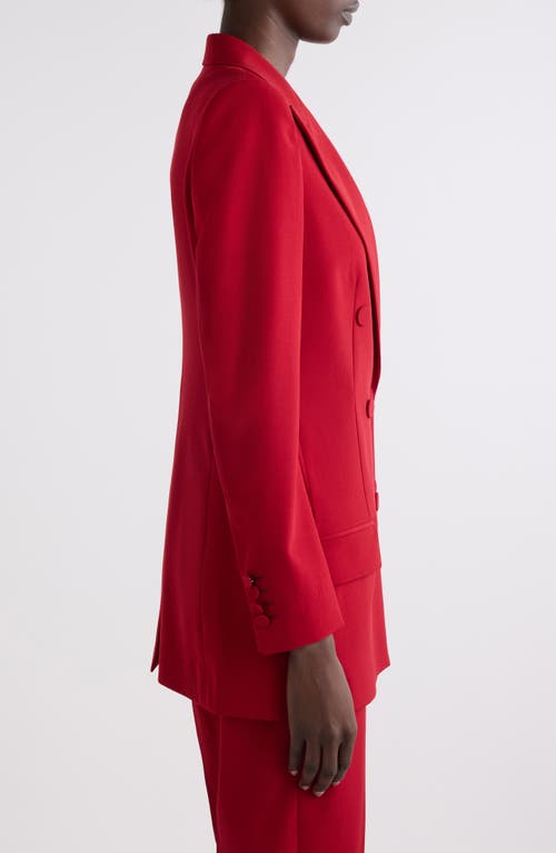 Dries Van Noten Fitted Double Breasted Wool Blazer In Red