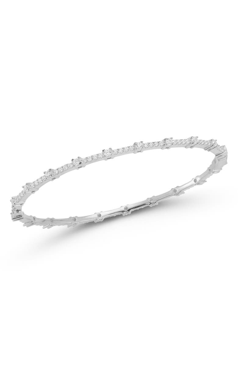 CHLOE AND MADISON Pavé Cubic Zirconia Bangle, Main, color, Silver