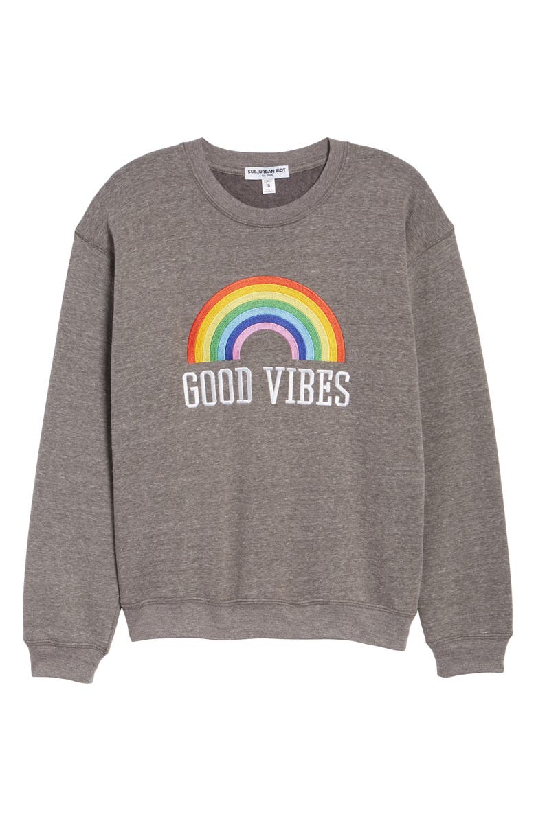 Sub_Urban Riot Good Vibes Rainbow Sweatshirt, Alternate, color, 