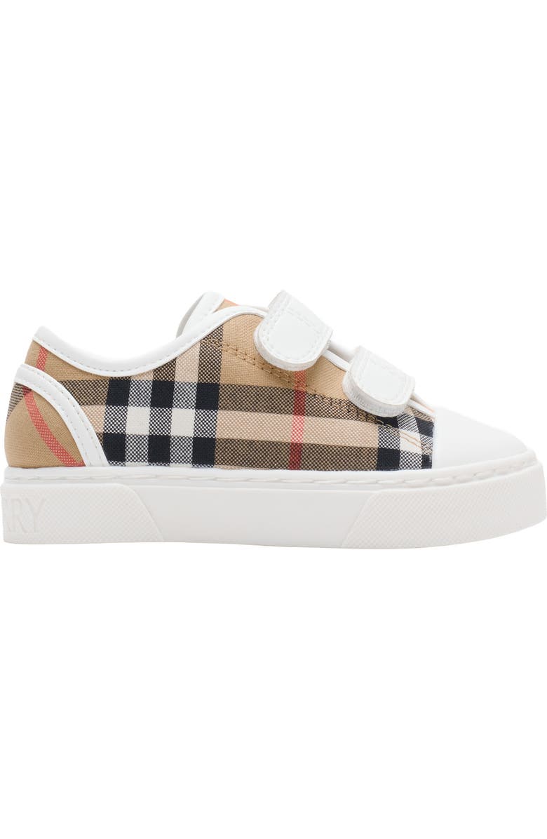 Burberry Check Cotton Sneakers, Main, color, Sand Beige