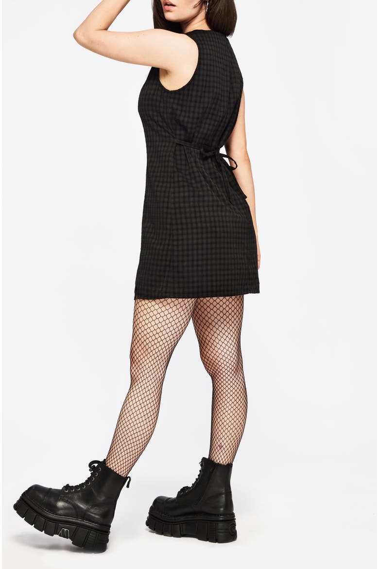 Ziggy Button Up Mini Dress, Alternate, color, Black