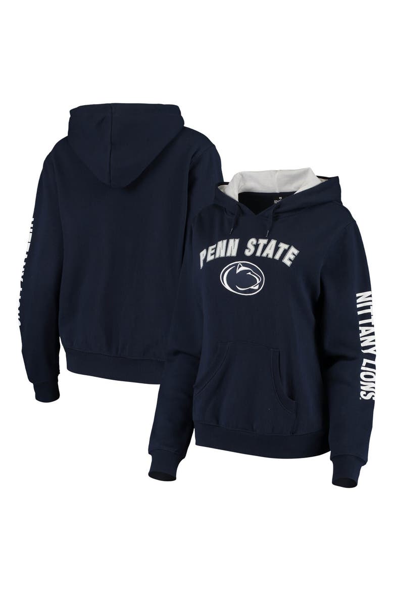 Women's Colosseum Navy Penn State Nittany Lions Loud and Proud Pullover Hoodie, Alternate, color, Navy