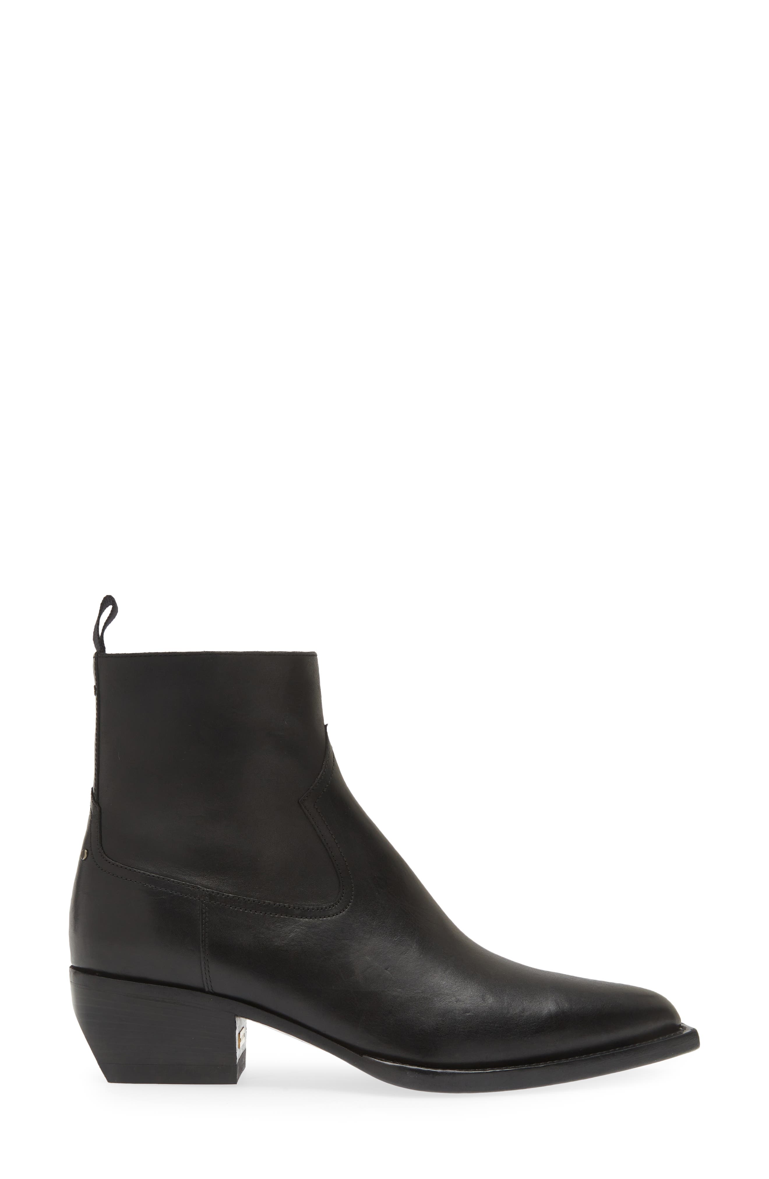 Golden Goose Debbie Pointed Toe Western Boot, Alternate, color, Black