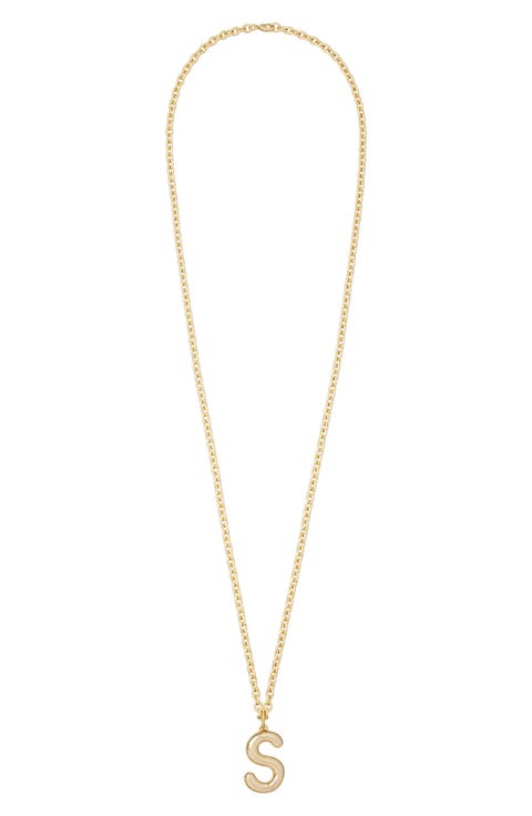 The Big Puffy Initial Pendant Necklace