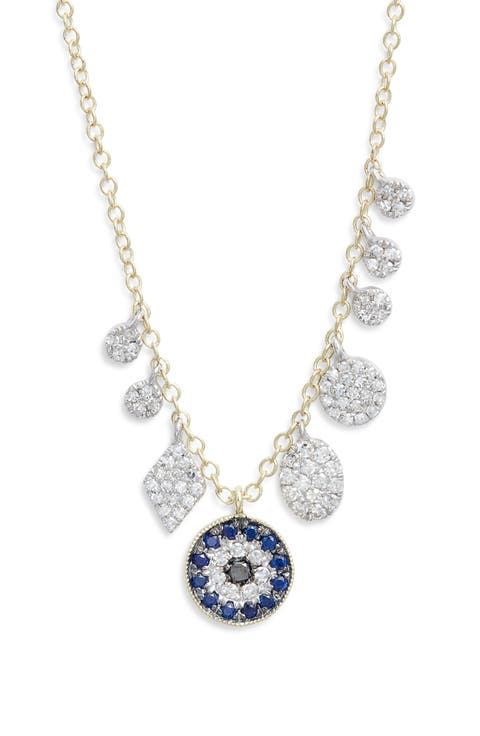Evil Eye Diamond & Sapphire Necklace