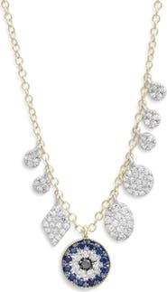Meira T Evil Eye Diamond & Sapphire Necklace