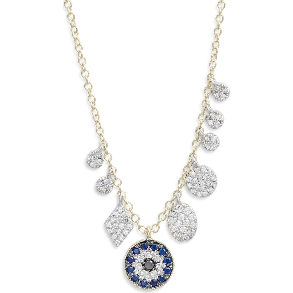 Meira T Evil Eye Diamond & Sapphire Necklace In Blue