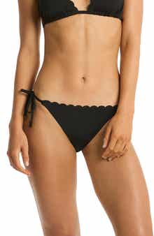 Sea Level Scalloped Side Tie Bikini Bottoms