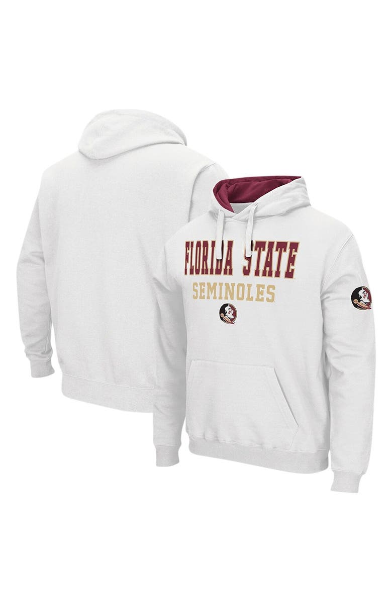 COLOSSEUM Men's Colosseum White Florida State Seminoles Sunrise Pullover Hoodie, Main, color, 