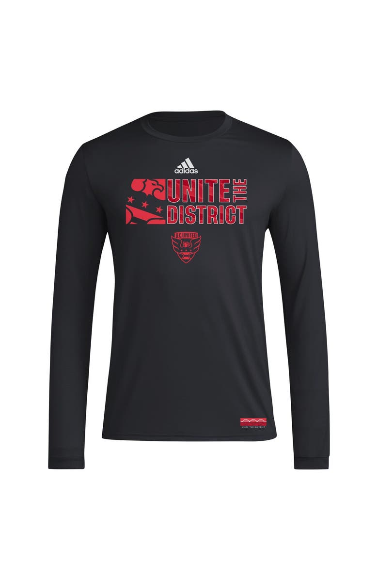 adidas Men's adidas Black D.C. United 2024 Jersey Hook AEROREADY Long Sleeve T-Shirt, Alternate, color, Black