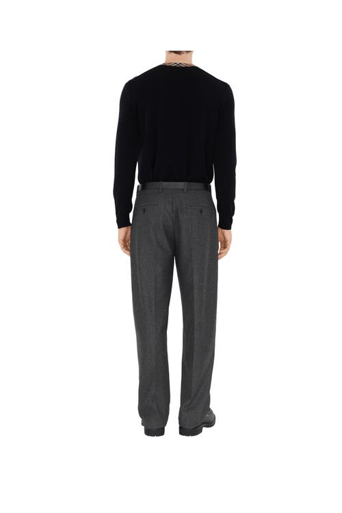 Burberry Crew Neck Knitwear With Distinctive Patterned Collar