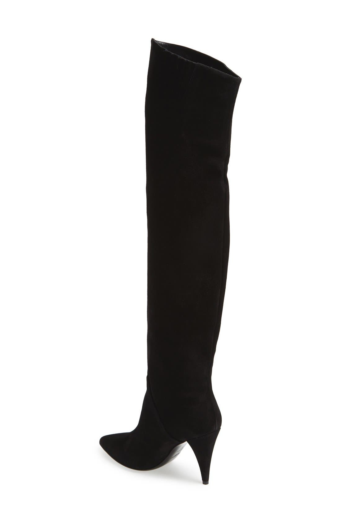 'Cat' Over the Knee Boot, Alternate, color, BLACK SUEDE