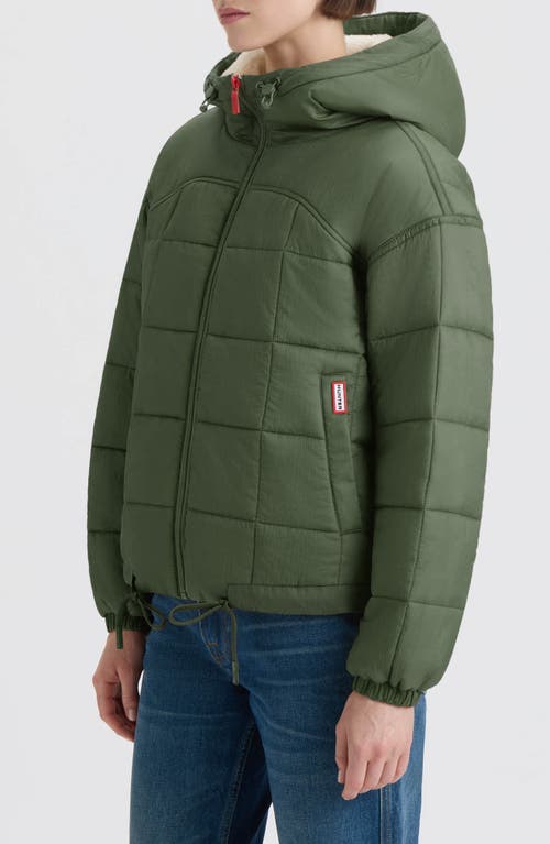 Hunter Camille Crinkle Puffer Jacket In Green