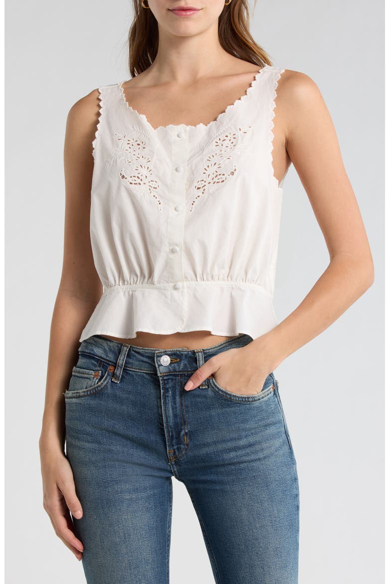 Jerry Eyelet Tank, Main, color, VINTAGEWHITE