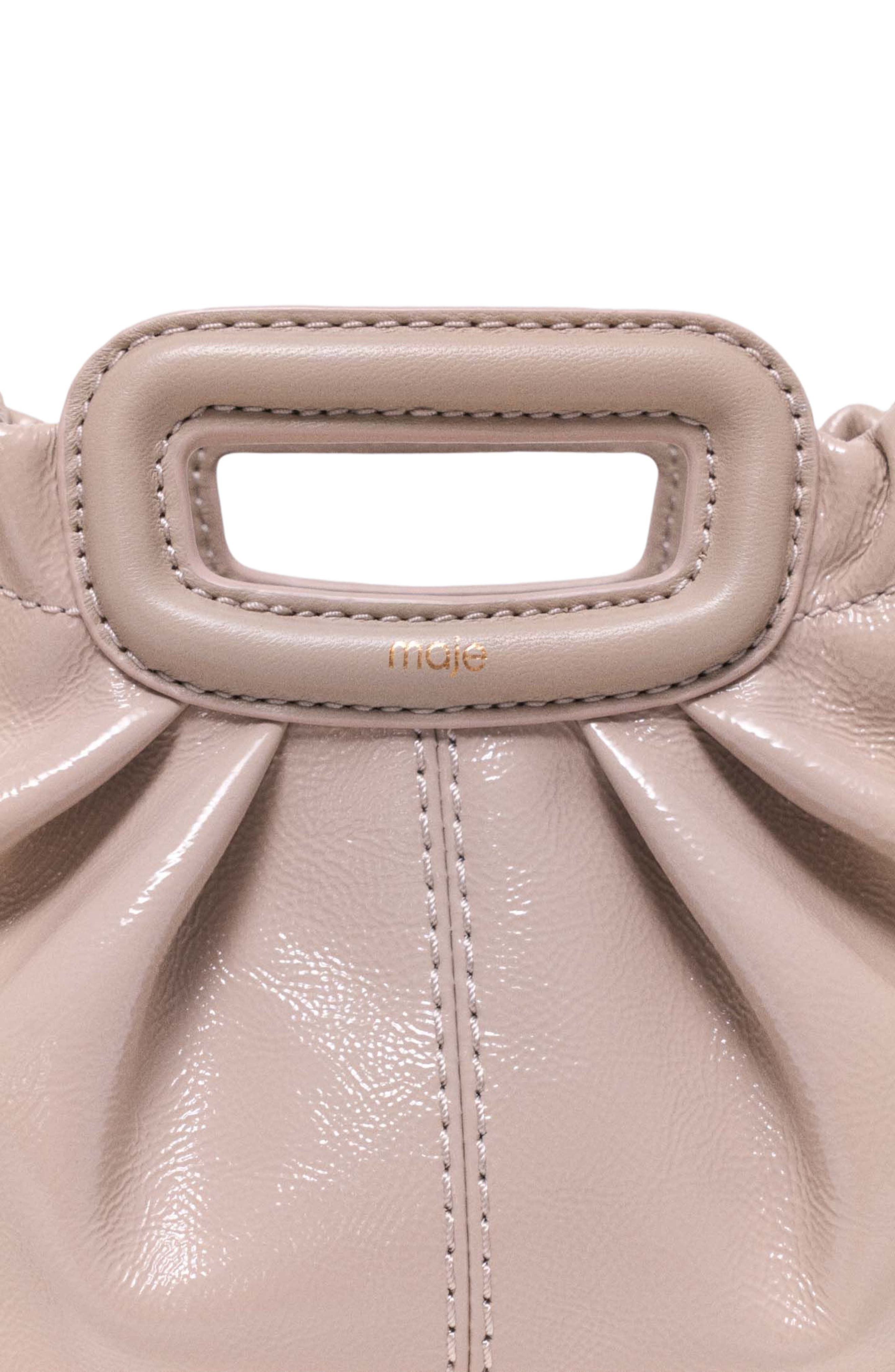 maje Mini naplak leather clutch, Alternate, color, Mastic Beige