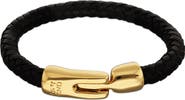 UNODE50 Braided Leather Bracelet with Gold Plated Clasp