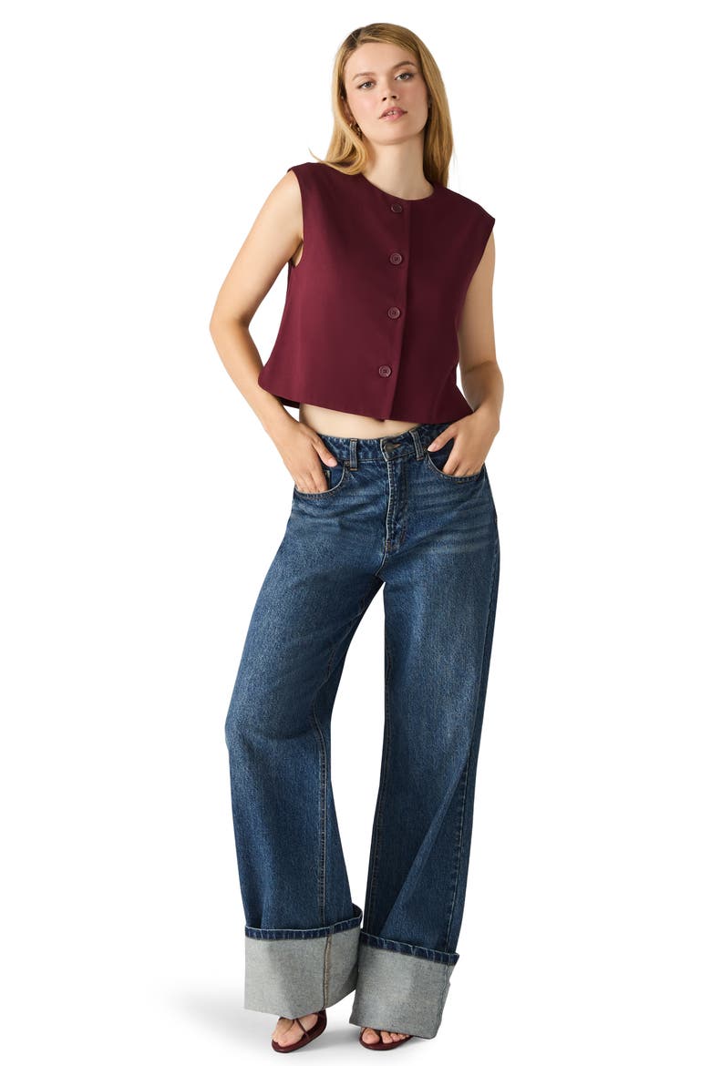 Romona Wide Leg Cuffed Jeans, Alternate, color, MIDNIGHT BLUE