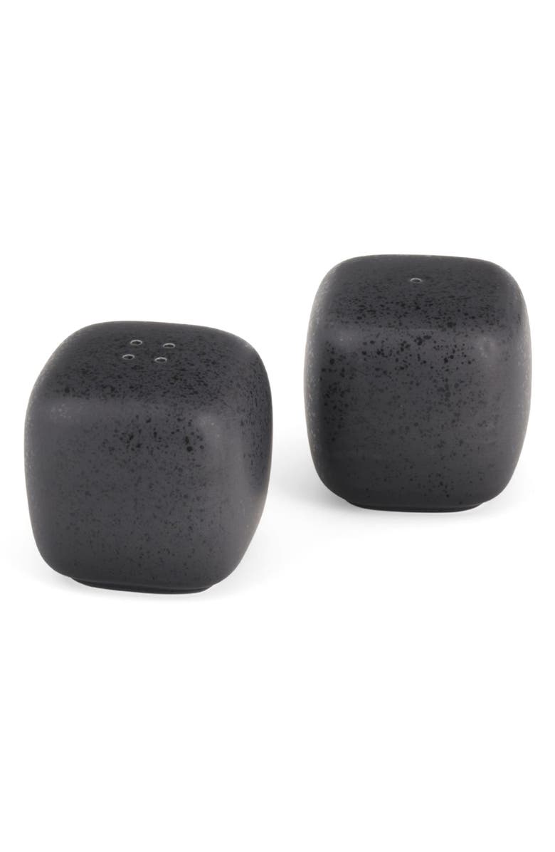 Nambé Taos Salt & Pepper Shakers Set, Main, color, Black