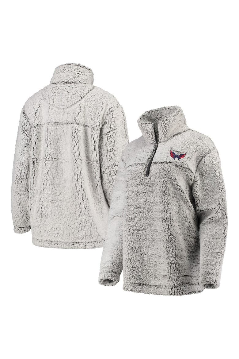 Women's G-III 4Her by Carl Banks Gray Washington Capitals Sherpa Quarter-Zip Pullover Jacket, Main, color, Gray