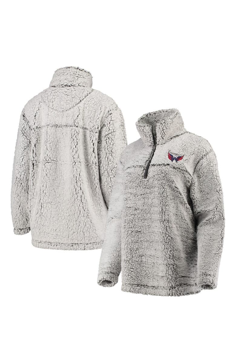 G-III 4HER BY CARL BANKS Women's G-III 4Her by Carl Banks Gray Washington Capitals Sherpa Quarter-Zip Pullover Jacket, Main, color, Gray