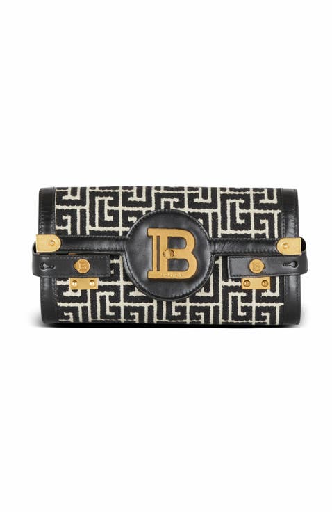 B-Buzz Pouch 23 In Monogrammed Jacquard Canvas And Leather