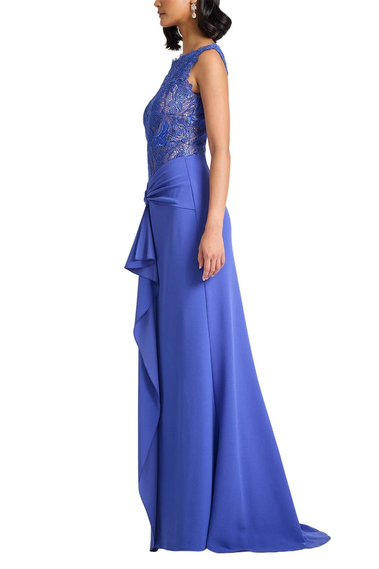 Lace Bodice Twist Front Gown, Alternate, color, BLUE IRIS