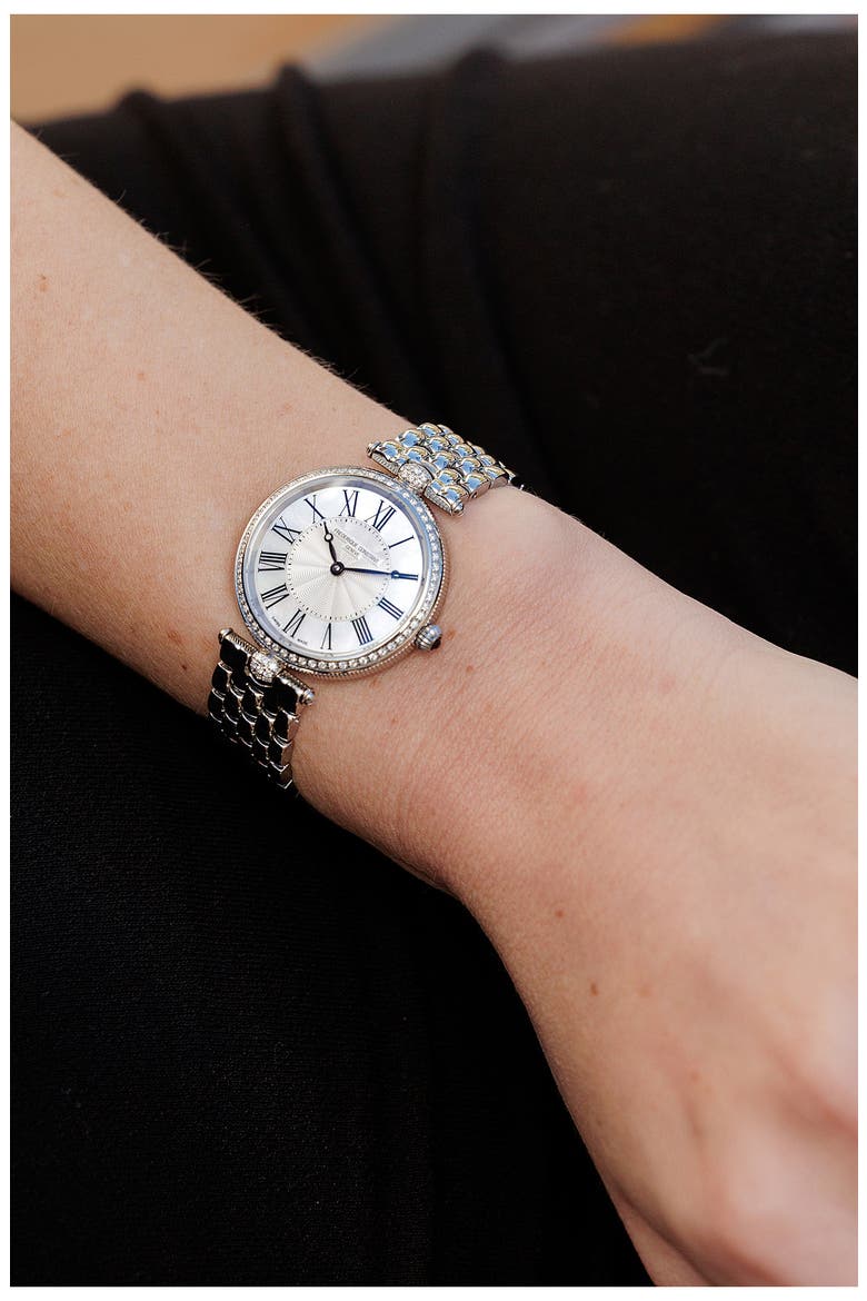 Art Deco Diamond Bracelet Watch, 30mm, Alternate, color, SILVER-TONE