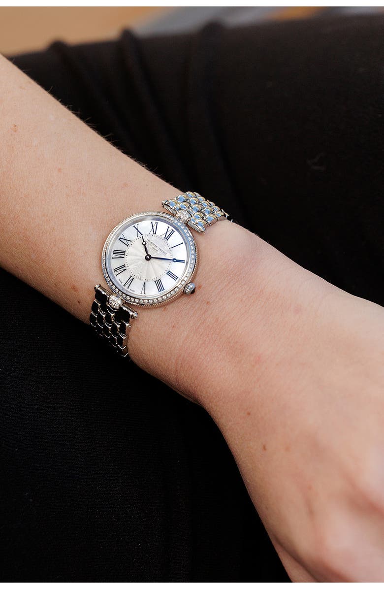 FREDERIQUE CONSTANT Art Deco Diamond Bracelet Watch, 30mm, Alternate, color, 