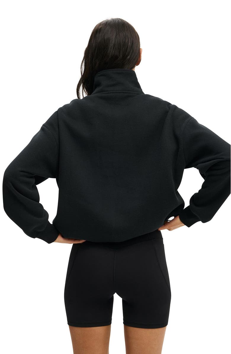 COTTON ON BODY Women's Active Plush Half Zip Sweatshirt, Alternate, color, Black