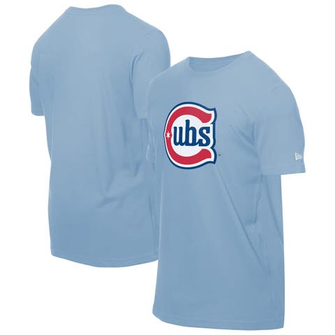 Men's New Era  Light Blue Chicago Cubs Star Alternate Logo T-Shirt