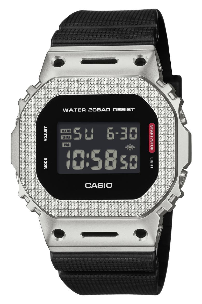 G-Steel 5600 Series GM-5600M-1 Digital Resin Strap Watch, 49.6mm x 43.2mm, Main, color, BLACK