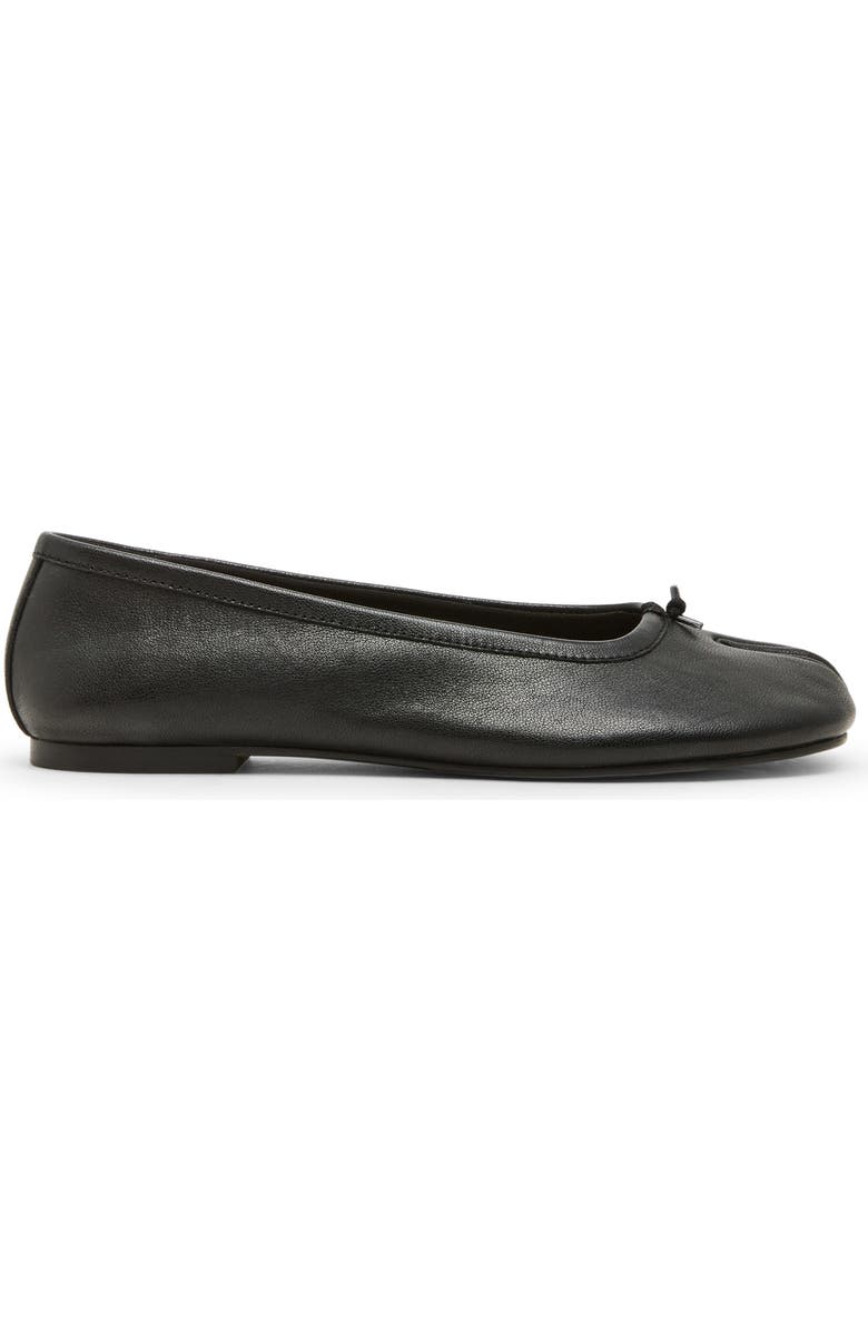 Steve Madden Calico Split Toe Ballet Flat, Alternate, color, Black Leather